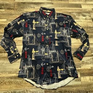 Nautical Light House and Sailboat LS Shirt by Tribute Size Small